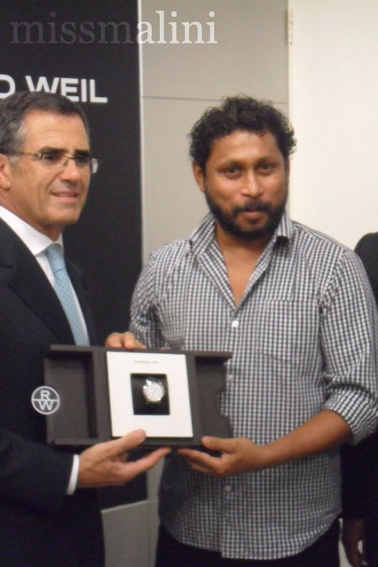 Olivier Bernheim presents Shoojit Sircar with a watch