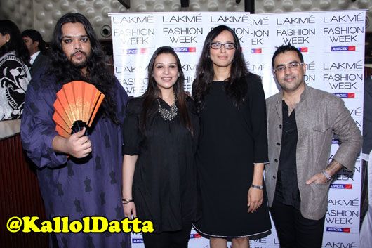 Grand Finale Designers Kallol Datta and Pankaj & Nidhi with Purnima Lamba, Head of Innovations, Lakmé