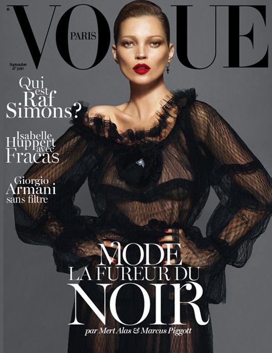Kate Moss on the September cover of Vogue, Paris