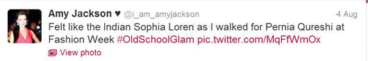 Amy Jackson's Tweet