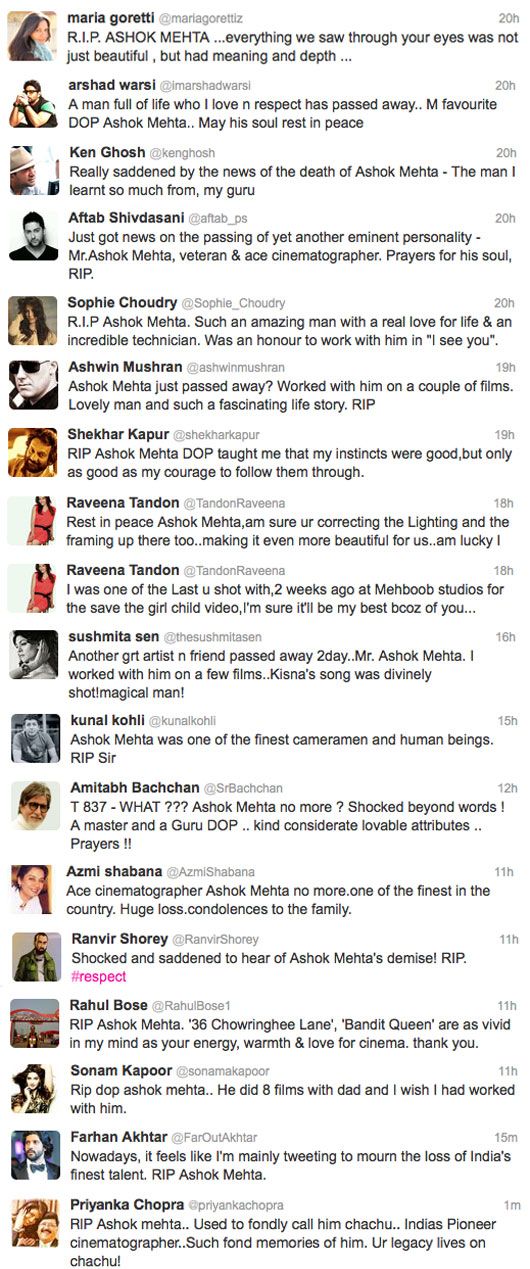 Bollywood Mourns the Loss of Ashok Mehta.