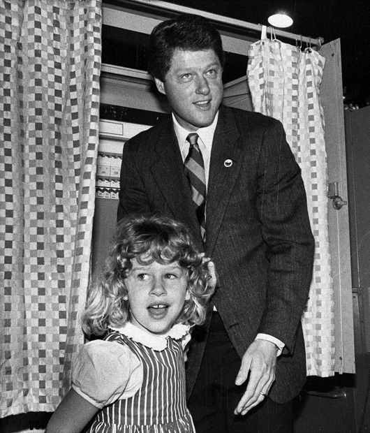 Governor Bill Clinton with daughter Chelsea (photo credit: msnbc.com)