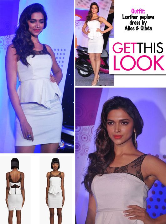 Get This Look: Deepika Padukone Does Leather and Lace by Alice & Olivia