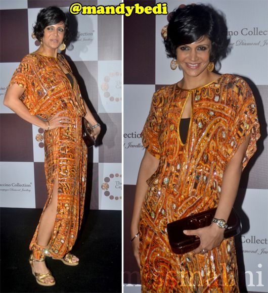 Mandira Bedi wears a Pria Kataria Puri jumpsuit with slits on the legs