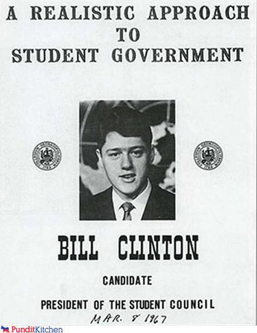 Bill Clinton Student Government Poster (photo credit: punditkitchen.com)