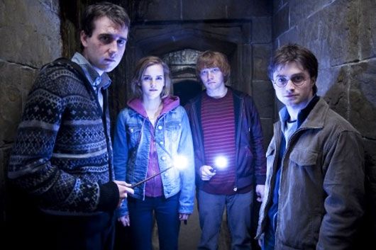 Neville, Ron, Hermione, Harry