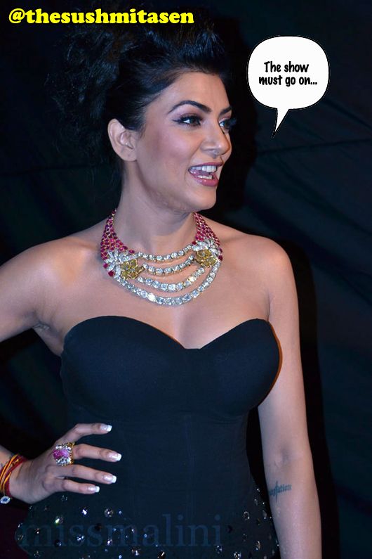 WATCH: Bollywood Diva Sushmita Sen Handles a Wardrobe Malfunction at IIJW
