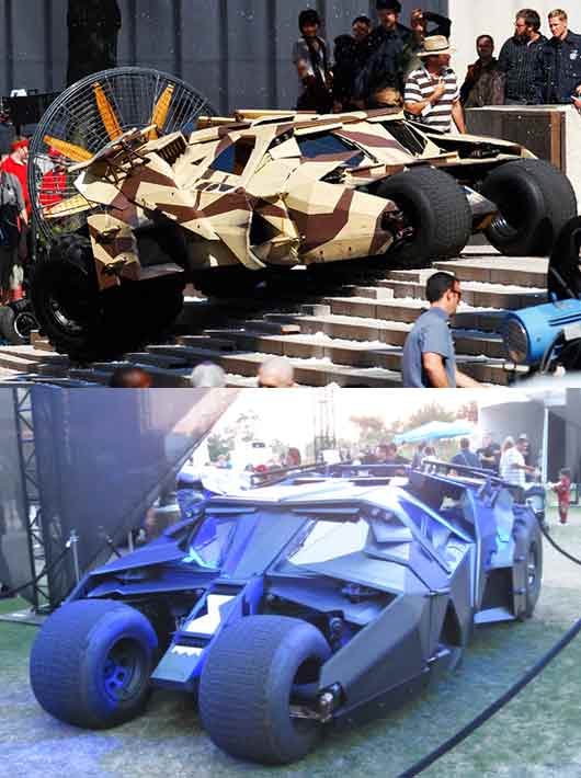 The Tumbler chassis on the set (top), The Tumbler  (bottom)