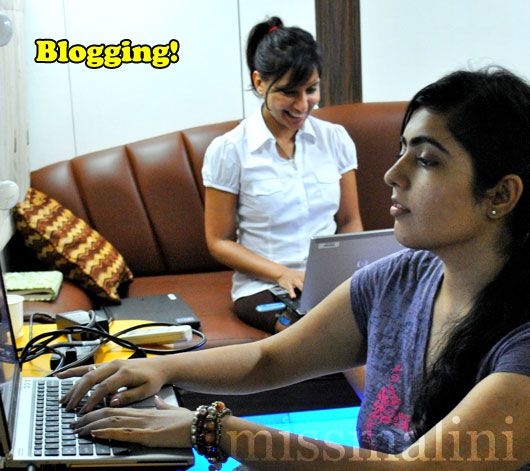 Blogging in the vanity van!