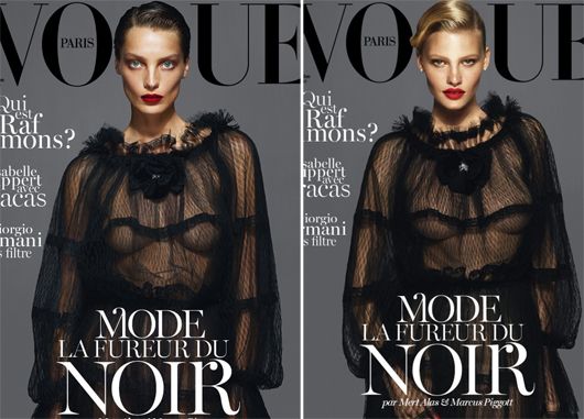 Daria Werbowy and Lara Stone are also Vogue cover girls for the September issue