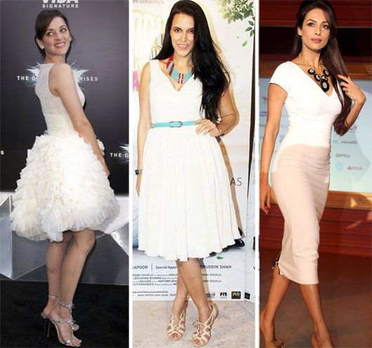 White Dresses- Neha Dhupia, Marion Cottilard, Malaika Arora Khan