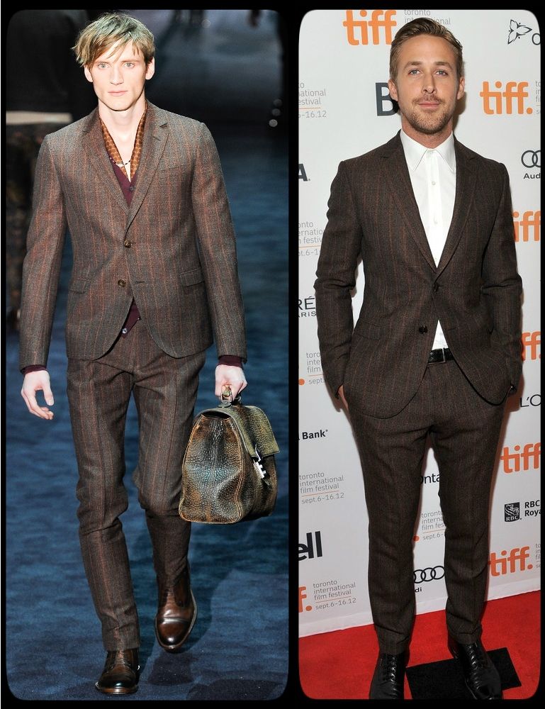 Ryan Gosling in Gucci A/W'12 at the premiere of "The Place Beyond The Pines" during the 2012 Toronto International Film Festival on September 7, 2012