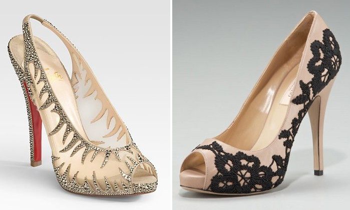 "Sexy Shoes" 2010 & 2011 winners: Christian Louboutin 'Maralena' sandal (left) & Valentino 'platform lace pump' (right), respectively (Photo courtesy | Saks Fifth Avenue & Neiman Marcus)