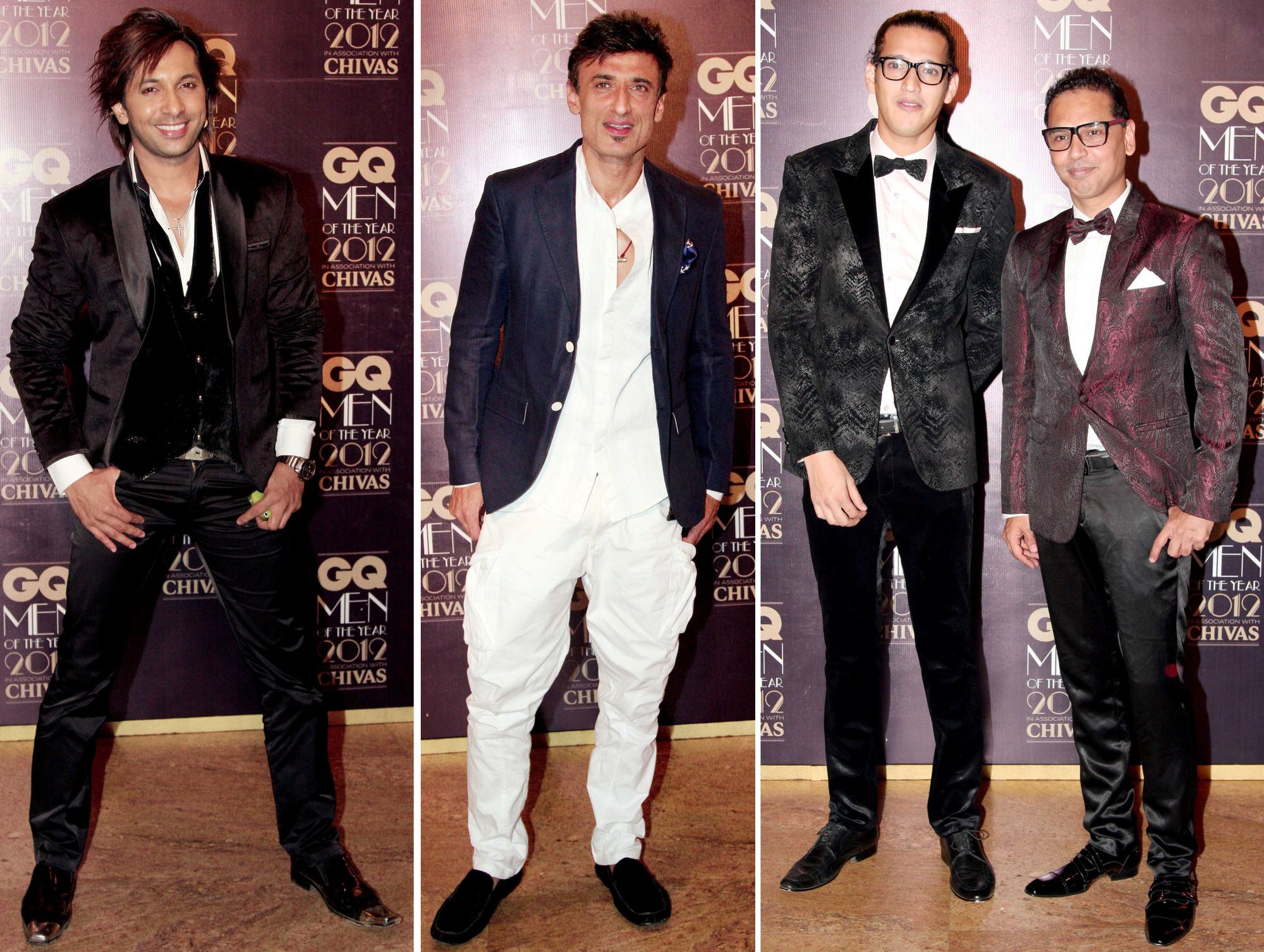 Terence Lewis, Rahul Dev & Acquin Pais at GQ India's 2012 Men of the Year Awards