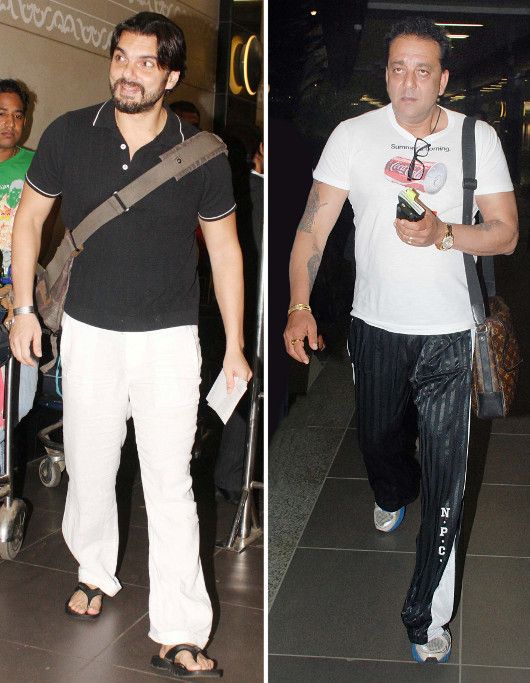 Sohail Khan & Sanjay Dutt at the Mumbai Airport (Photo courtesy | Yogen Shah)