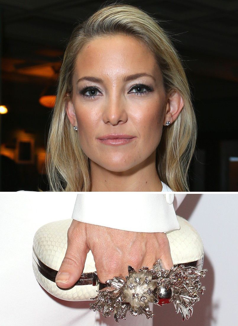 Kate Hudson in Tiffany & Co. diamond studs & Alexander McQueen clutch at the TIFF premiere of "The Reluctant Fundamentalist"