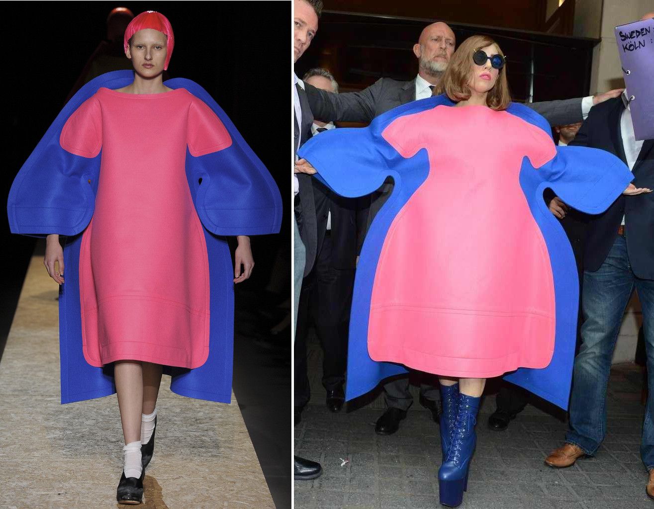 Lady Gaga in Comme des Garçons while leaving the Park Hyatt Paris Vendome Hotel in Paris on 22nd September