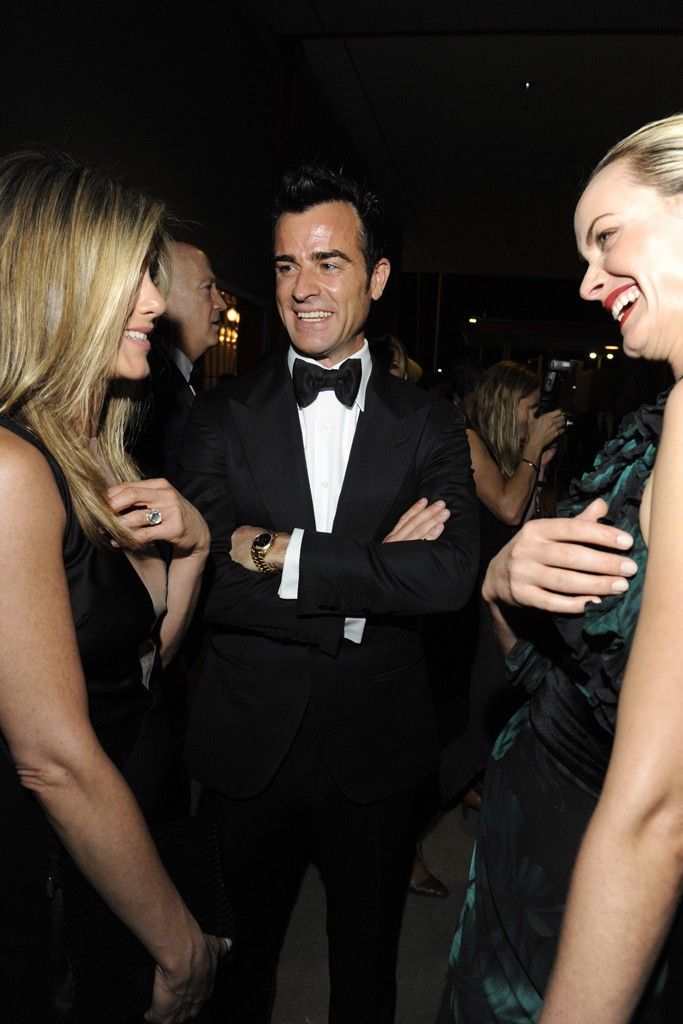 Jennifer Aniston, Justin Theroux & Amber Valetta at the LACMA Art + Film Gala (Photo courtesy | WWD)