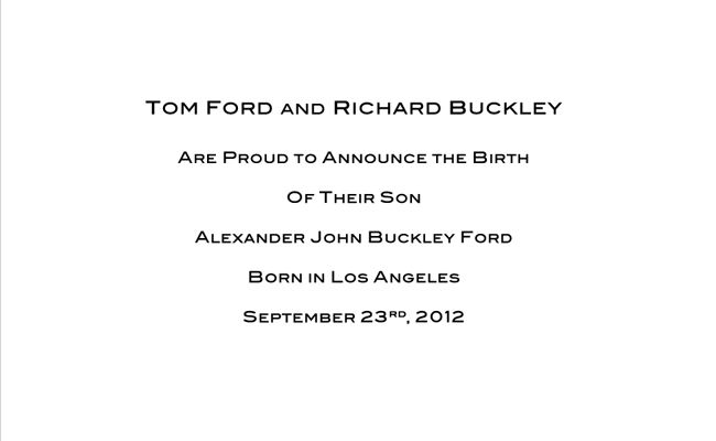 Tom Ford Is Now a Dad