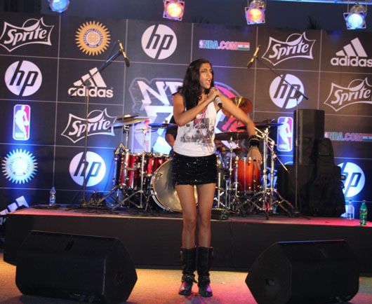 Anushka Manchanda performs at the NBA 3X event in Mumbai