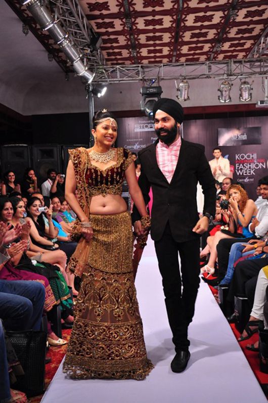 Actress Bhumika Chawla walks the ramp for A D Singh