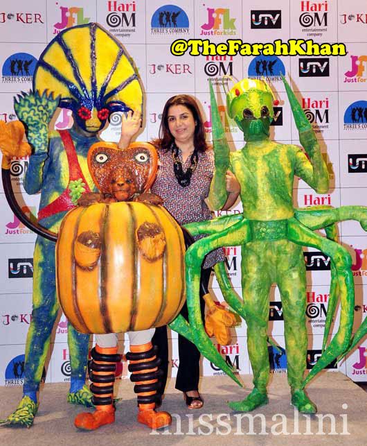 Farah Khan promotes Joker with young children