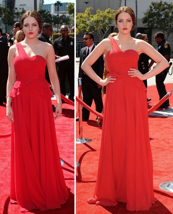 Elizabeth Gillies in Amit GT gown at the 2012 Emmy Awards