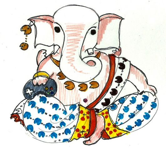 Ganesha wears Yogesh Choudhry's PacMan print