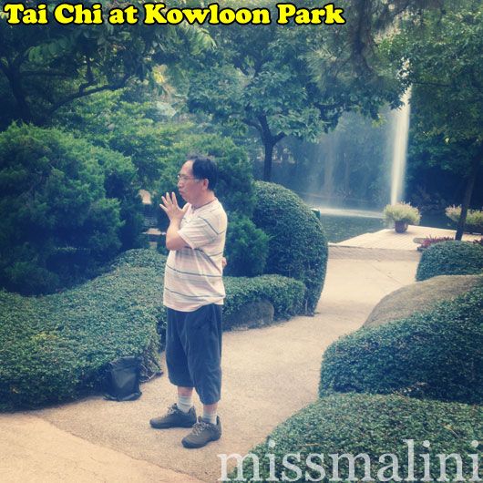 Man performing Tai Chi at the Kowloon park