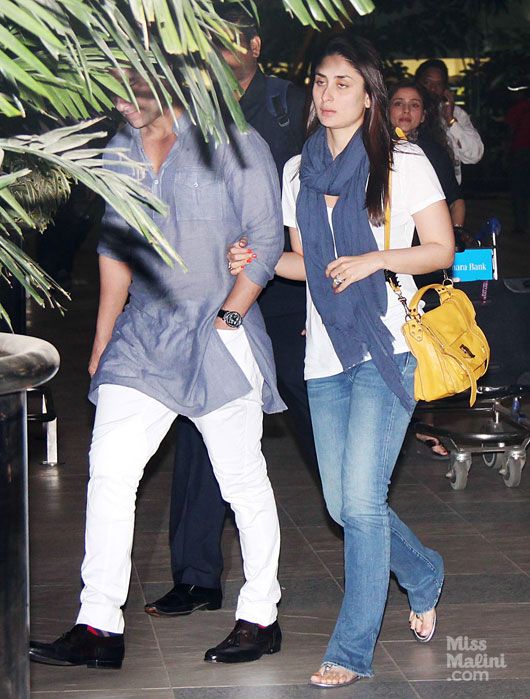Spotted: Saif Ali Khan and Kareena Kapoor at the Airport