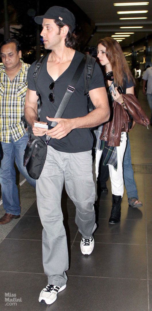 Spotted: Hrithik and Suzanne Roshan at the Airport
