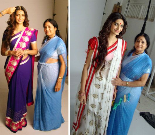 Kalpana Shah draping Sonam Kapoor