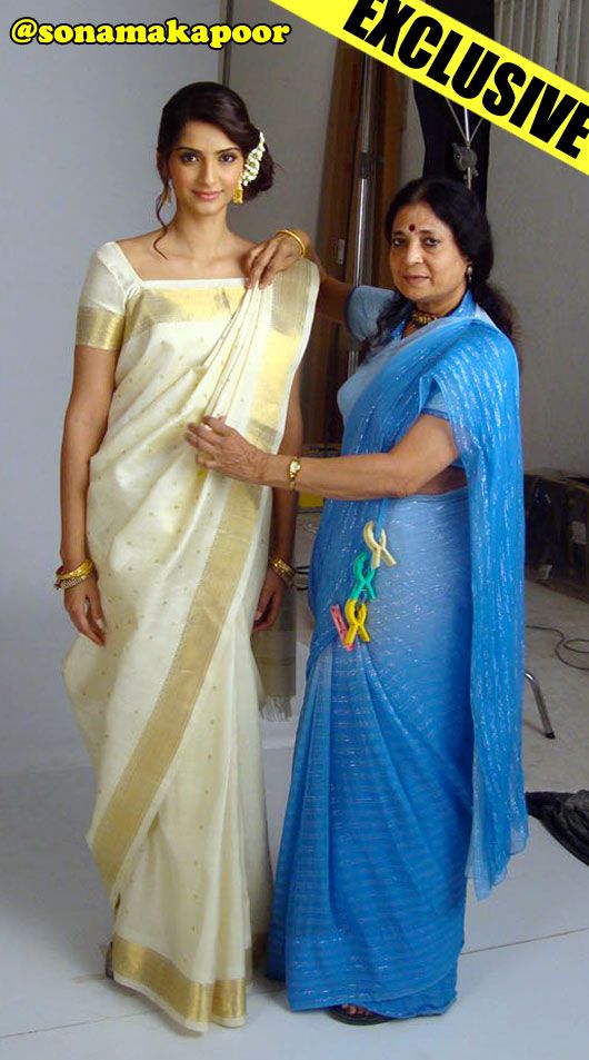 Kalpana Shah draping Sonam Kapoor