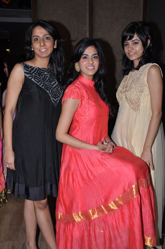 Kiran and Meghna of Myoho with Anushka Ranjan in their creation