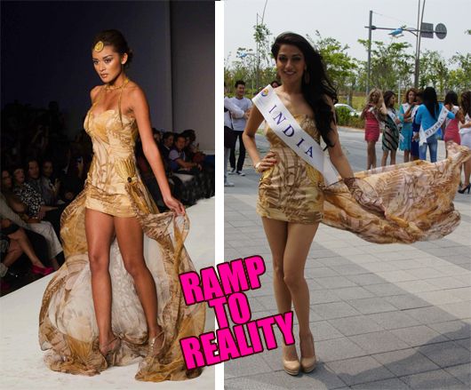 Himangini wears a dress from the Miami Fashion Week collection