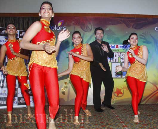 Karan Johar with the contestants