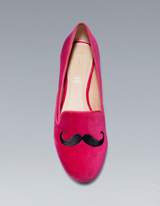 Moustache-print slippers from Zara
