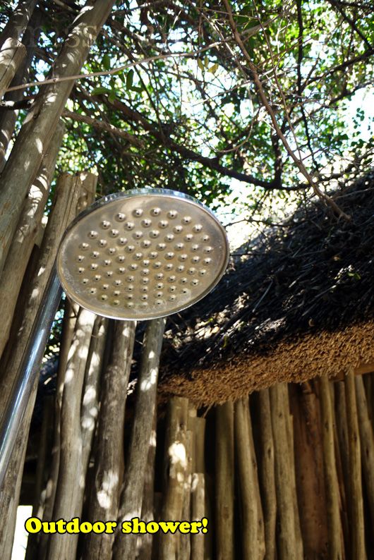 Outdoor shower on your private deck