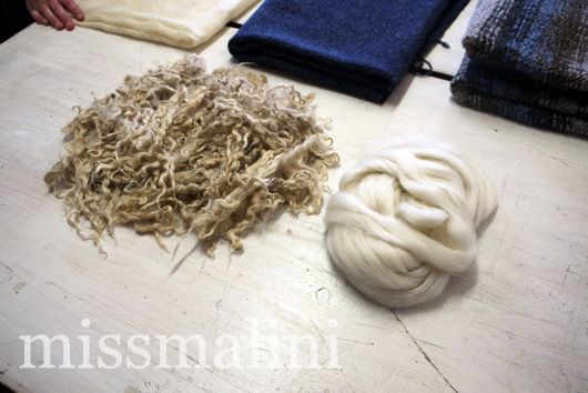 Mohair before and after processing