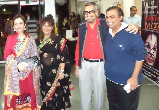 Raell and Alyque Padamsee with Nita and Mukesh Ambani