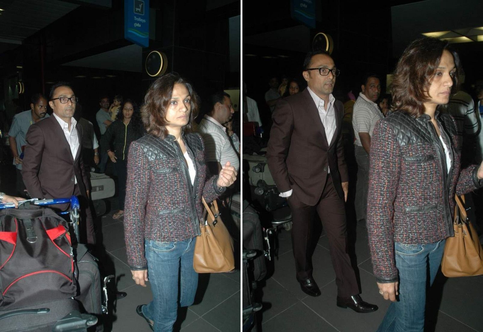 Rahul Bose with sister, Anu Ansari, at the Mumbai Airport