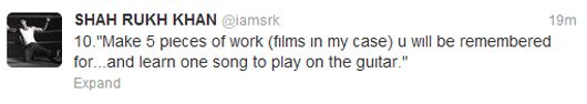 Shah Rukh's tweet