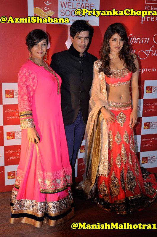 Shabana Azmi,Manish Malhotra and Priyanka Chopra