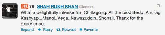 Shah Rukh Khan's tweet