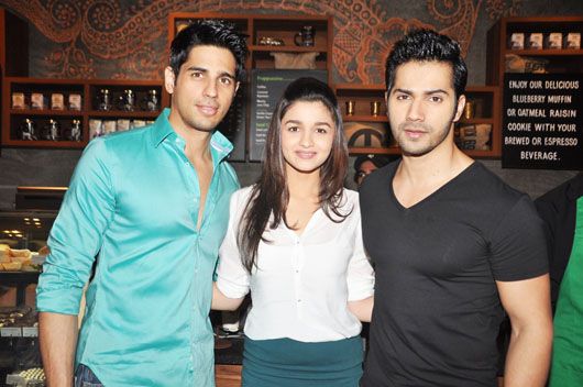 First in line: Siddharth Malhotra, Alia Bhatt and  Varun Dhawan