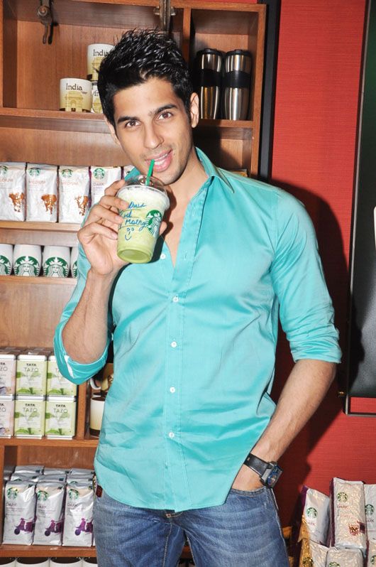 Siddharth Malhotra at Starbucks at the Taj Mahal Palace Annex in Mumbai