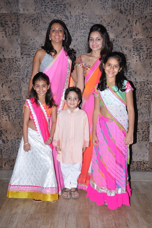 Sunaina Patel and Mansi Kilachand with kiddie models in their creations
