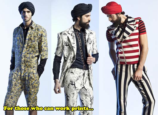 Prints in the collection for Jean Paul Gaultier's Spring-Summer 2013 Menswear