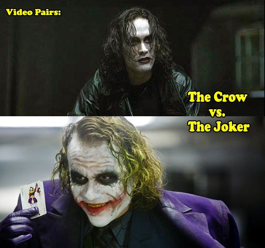 Brandon Lee as The Crow with Heath Ledger as The Joker