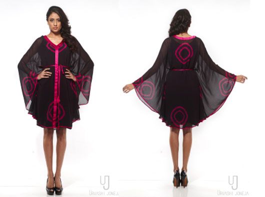 Dress with Batwing sleeves designed by Urvashi Joneja